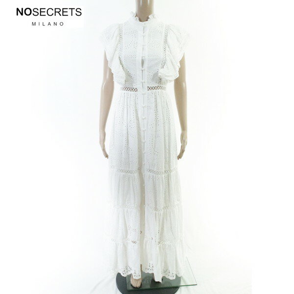 Rakuten - 80%OFF 新品 ノーシークレッツ NO SECRETS ワンピース 40 EOP1943 Sサイズ ホワイト レディース ロングワンピース レース ハイネック フリル