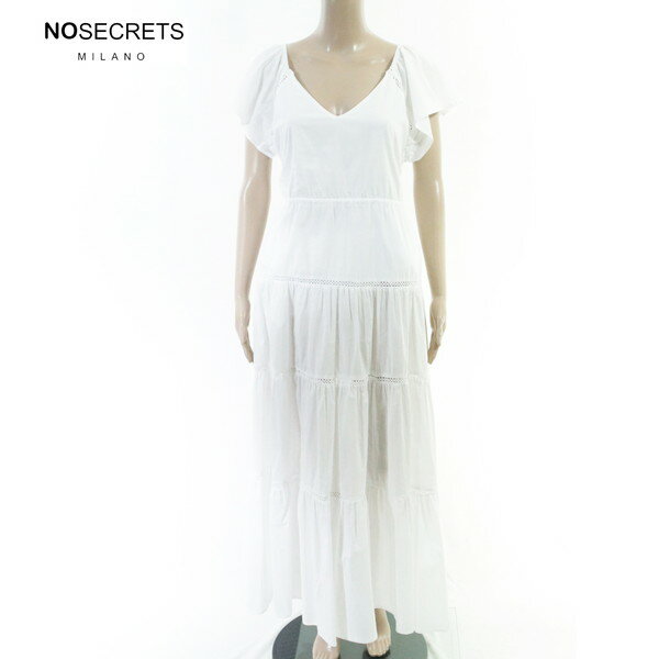 Rakuten - 80%OFF 新品 ノーシークレッツ NO SECRETS ワンピース 42 EOP1946 Mサイズ ホワイト レディース ロングワンピース フリル袖 コットン