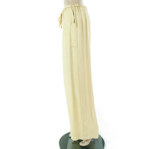 80%OFF 新品 アリジ ALYSI パンツ 42 EPT1060 Lサイズ ベージュ レディース イージーパンツ ワイドパンツ シルク イタリア製