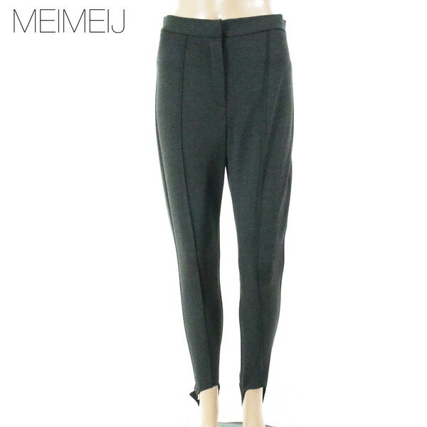 Pants - 90%OFF 新品 メイメイジェイ MEIMEI J パンツ 38 EPT920 Sサイズ チャコールグレー レディース 足掛け紐付きデザインパンツ ストレッチ イタリア製 秋冬