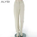 90%OFF 訳あり 新品 アリジ ALYSI パンツ 42 EPT1009 M Lサイズ ベージュ スラックスパンツ ストレッチ ボトムス イタリア製