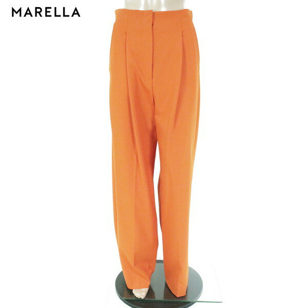 Rakuten - 85%OFF 新品 マレーラ MARELLA パンツ 42 EPT1016 Lサイズ オレンジ レディース タック入りパンツ カラーパンツ ストレッチ ステッチ インポート