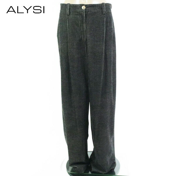 Rakuten - 80%OFF 新品 アリジ ALYSI パンツ 44 EPT1142 LLサイズ ダークブラウン レディース ワイドパンツ タック入り ウール イタリア製