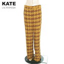 80%OFF 新品 ケイトラルトラモーダ KATE LALTRAMODA パンツ 42 EPT837 Lサイズ オレンジ レディース 柄物パンツ ポリエステル イタリア製 アウトレット