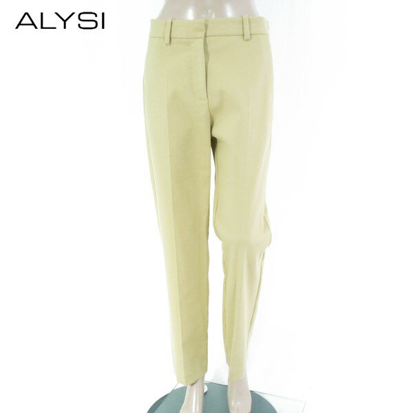 85%OFF 新品 アリジ ALYSI パンツ 42 EPT1129 Lサイズ ベージュ レディース コットンパンツ ストレッチ ストレート イタリア製