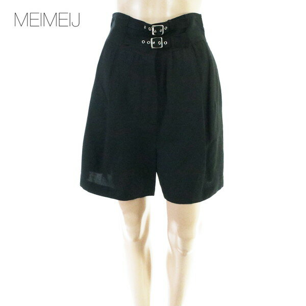 Rakuten - 80%OFF 新品 メイメイジェイ MEIMEI J パンツ 40 EPT1177 Mサイズ ブラック レディース キュロットパンツ ショートパンツ リネン イタリア製