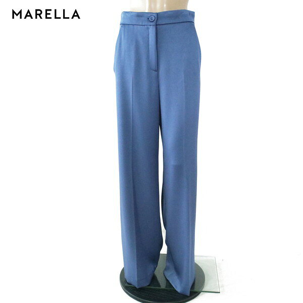 Rakuten - 85%OFF 新品 マレーラ MARELLA パンツ 42 EPT1054 Lサイズ ブルー レディース カラーパンツ セミワイド 光沢 ボトムス インポート