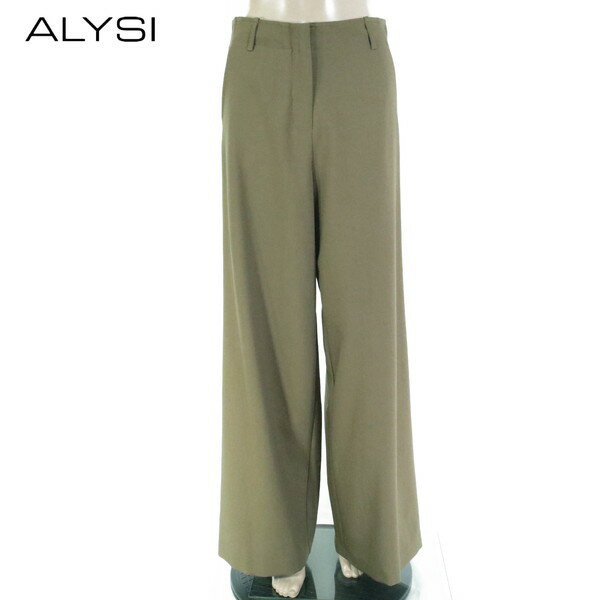 Rakuten - 85%OFF 新品 アリジ ALYSI パンツ 40 EPT1081 Mサイズ カーキブラウン レディース ワイドパンツ ボトムス ストレッチ イタリア製