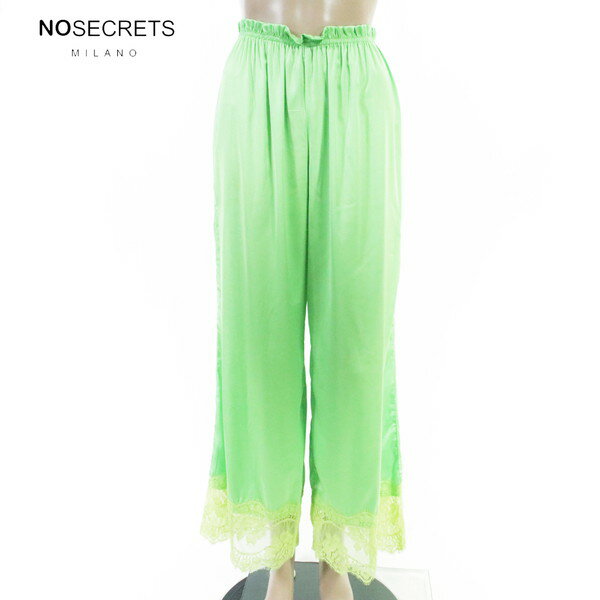 Rakuten - 80%OFF 新品 ノーシークレッツ NO SECRETS パンツ 42 EPT1215 Lサイズ グリーン レディース 光沢パンツ サテン 裾レース