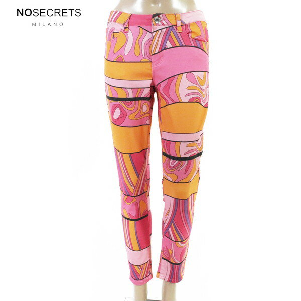 Rakuten - 80%OFF 新品 ノーシークレッツ NO SECRETS パンツ 42 EPT1220 Mサイズ ピンク レディース プリント柄パンツ コットン スリム