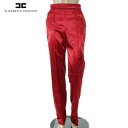 90%OFF 訳あり 新品 エリザベッタフランキ ELISABETTA FRANCHI パンツ 40 EPT879 S Mサイズ レッド レディース サテン調パンツ センタープリーツ イタリア製