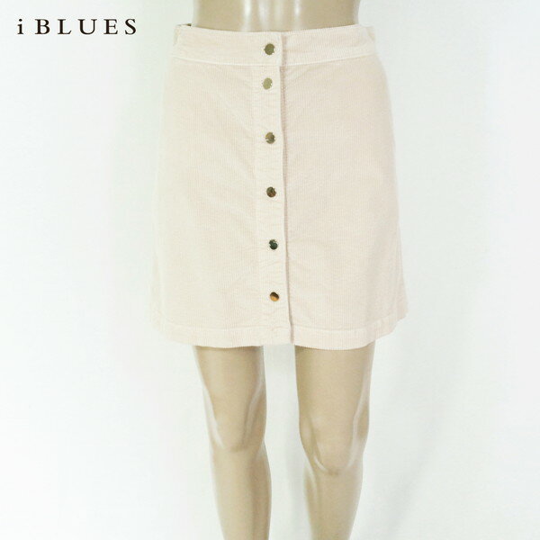 80%OFF 新品 イブルース i BLUES スカート 42 ESK674 M Lサイズ オフベージュ レディース コーデュロイスカート 台形 ミニ丈 コットン