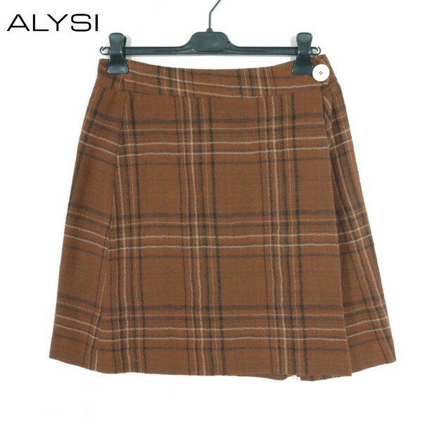 Rakuten - 90%OFF 新品 アリジ ALYSI スカート 42 ESK625 Lサイズ ブラウン レディース チェック柄スカート ウールスカート 膝上丈 イタリア製