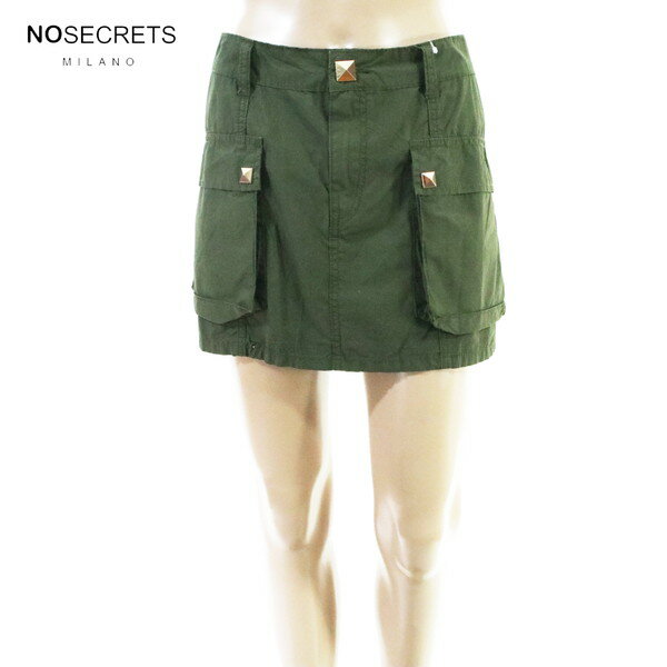 Rakuten - 80%OFF 新品 ノーシークレッツ NO SECRETS スカート 42 ESK783 M Lサイズ カーキ レディース ミニスカート コットン スタッズボタン