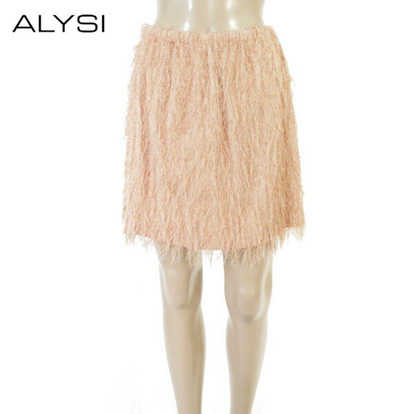 80%OFF 新品 アリジ ALYSI スカート 42 ESK652 Lサイズ ピンク レディース 台形スカート フレアスカート ラメ糸 イタリア製