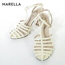 85%OFF 訳あり 新品 マレーラ MARELLA サンダル 37 ES347 23.5cm クリーム レディース ストラップサンダル アンクルストラップ 8...