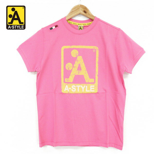 Rakuten - 80%OFF 新品 アースタイル A-STYLE Tシャツ M HCS639 Mサイズ ピンク メンズ カットソー コットン100% 半袖 丸首 クラッシュプリント