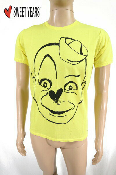 80%OFF 新品 スウィートイヤーズ SWEET YEARS Tシャツ HCS446 XSサイズ イエロー メンズ カットソー 半袖 綿×シルク 日本製 ビームス アウトレット