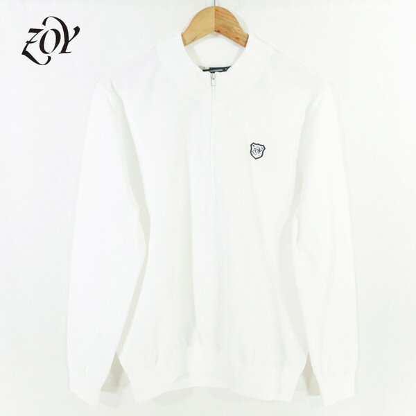 Men'S Wear - 60%OFF 新品 ゾーイ ZOY トップス 1003 HCS684 L-LLサイズ ホワイト メンズ モックネック ハーフジップ ポリエステル100% ストレッチ 撥水加工 Proof Plus 春秋 ゴルフウェア 071432700