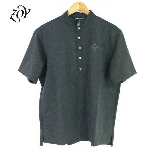 Polo Shirt - 60%OFF 新品 ゾーイ ZOY シャツ 1002 HCS710 M-Lサイズ チャコールグレー メンズ カットソー スタンドカラー モックネック ポリエステル100% Primeflex 春夏 ゴルフウェア 071442025