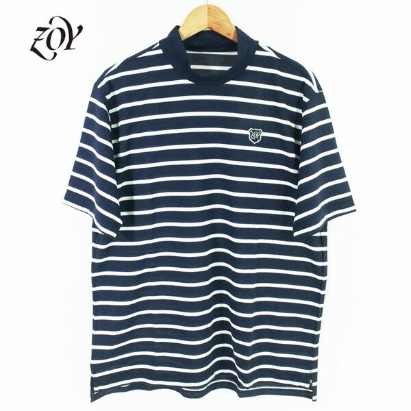 Shirts - 60%OFF 新品 ゾーイ ZOY モックネックシャツ 1003 HCS711 L-LLサイズ ネイビー メンズ カットソー コットン×ポリエステル ナノファイン加工 防臭効果 春夏 ゴルフウェア 071432021