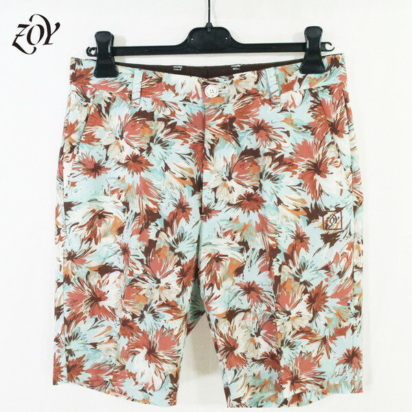 Rakuten - 60%OFF 新品 ゾーイ ZOY ショートパンツ 92 HPT201 3Lサイズ ライトブルー×レッドブラウン メンズ ハーフパンツ ポリエステル×ポリウレタン POLYGIENE 春夏 ゴルフウェア 071442414