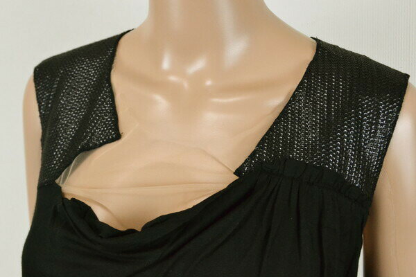 90%OFF 新品 ステファネル STEFANEL トップス M LCS1296 Mサイズ ブラック デザイントップス ノースリーブ ロング丈 アウトレット 3