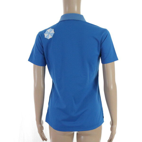 70%OFF 新品 MU SPORTS エムユースポーツ ポロシャツ 40 LCS1600 Mサイズ ブルー レディース カットソー 半袖 刺繍 犬柄 ゴルフウェア スポーツ 日本製 701P3002