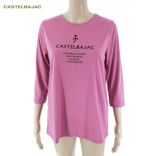 70%OFF 訳あり 新品 カステルバジャック CASTELBAJAC カットソー 40 LCS1710 Mサイズ ピンク レディース 七分袖トップス ロンT 日本製