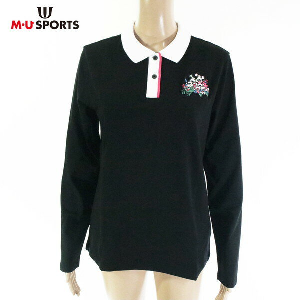 【スーパーSALE割引対象商品】70%OFF 訳あり 新品 MU SPORTS エムユースポーツ トップス 42 LCS1728 Mサイズ ブラック レディース...
