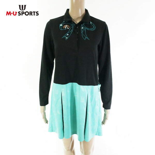 サンプル品 新品 MU SPORTS エムユースポーツ ワンピース 40 LOP1003 Mサイズ ブラック レディース 長...