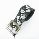 95%OFF 訳あり 新品 アンドリューゲン ANDREW GN ベルト L LOT1574 Lサイズ ブラック レディース リネン×レザーベルト フランス製