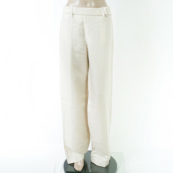 Long Pants - 90%OFF 新品 ジャンカルロロッシ GIAN CARLO ROSSI パンツ 42 LPT3654 Lサイズ オフベージュ レディース リネン×コットンパンツ ワイド イタリア製