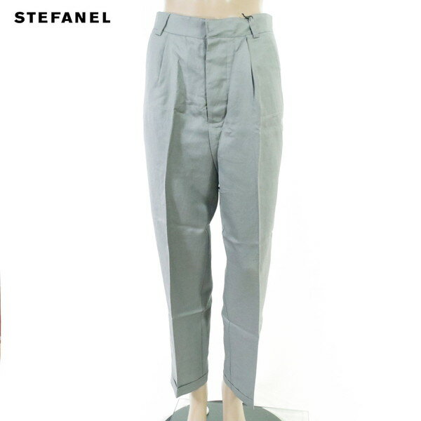 Rakuten - 90%OFF 新品 ステファネル STEFANEL パンツ 34 LPT3696 XS Sサイズ グレー レディース リネン×コットンパンツ タック入り 春夏