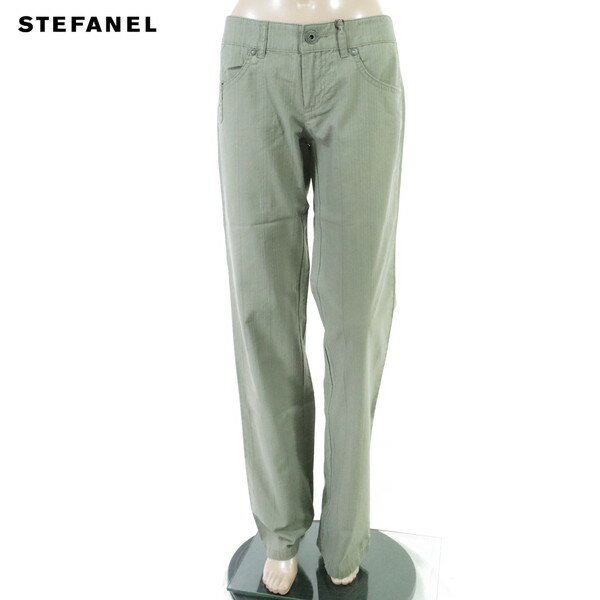 Rakuten - 90%OFF 新品 ステファネル STEFANEL パンツ 44 LPT3697 LLサイズ カーキ レディース コットンパンツ カジュアルパンツ ストライプ