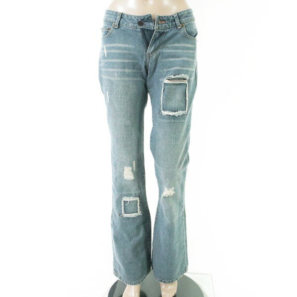 Rakuten - 新品 エボリューション Evolution パンツ S LPT3714 Sサイズ ブルー レディース デニムパンツ ジーンズ クラッシュ加工 ブーツカット