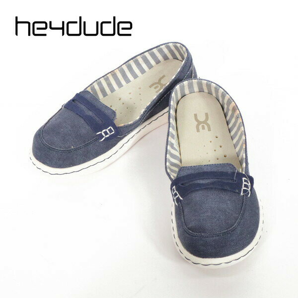 80%OFF 新品 ヘイデュードシューズ Hey Dude Shoes ローファー 37 LS466 23.5cm ネイビー レディース 靴 スリッポン ドライビングシューズ アウトレット