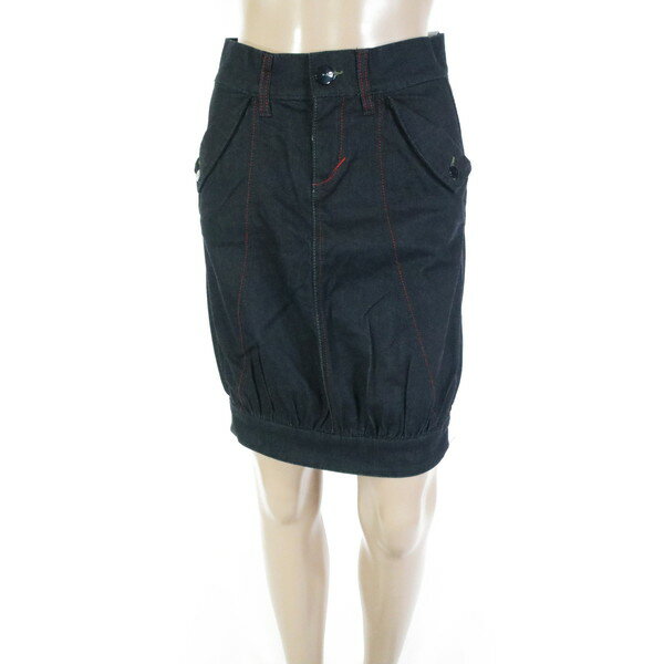 90%OFF 新品 ガス GAS スカート 24 LSK1324 XSサイズ インディゴブルー レディース デニムスカート タイトスカート コットン ステッチ イタリア製