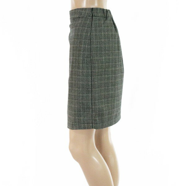 新品 アルシーヴ archives スカート PSK16 S Mサイズ グレーブラウン レディース グレンチェック柄スカート タイト 巻きスカート調 ウエストゴム アウトレット