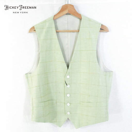 75%OFF 新品 ヒッキーフリーマン Hickey Freeman オッドベスト BB4 MJK1514 ライトグリーン メンズ スーツベスト ジレ シルク×リネン チェック柄 春夏 955-20F 75%OFF 新品 ヒッキーフリーマン Hickey Freeman オッドベスト BB4 MJK1514 ライトグリーン メンズ スーツベスト ジレ シルク×リネン チェック柄 春夏 955-20F