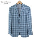 75%OFF 新品 ヒッキーフリーマン Hickey Freeman ジャケット A7 MJK1523 LLサイズ ブルー メンズ テーラードジャケット チェック柄 ウール×シルク×リネン ロロピアーナ生地 ブレザー 春夏 912-04F