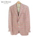 75%OFF 新品 ヒッキーフリーマン Hickey Freeman ジャケット AB6 MJK1527 LLサイズ ピンクレッド メンズ テーラードジャケット チェック柄 ウール×シルク×リネン スキャバル生地 ブレザー 春夏 925-10F
