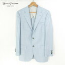 80%OFF 訳あり 新品 ヒッキーフリーマン Hickey Freeman ジャケット A7 MJK1529 LLサイズ ライトブルー メンズ テーラードジャケット 千鳥格子 カシミヤ×リネン×シルク ロロピアーナ生地 ハンドメイド ファーストライン ブレザー 春夏 924-00F