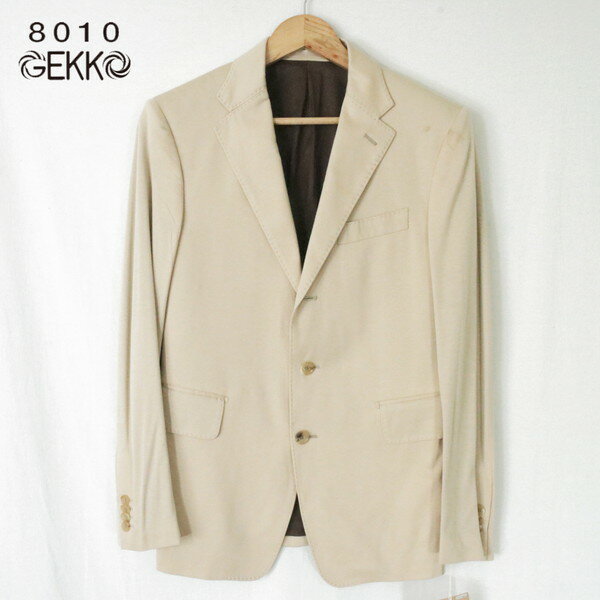 85%OFF 訳あり 新品 月光 8010 GEKKO ジャケット 44 MJK1477 Sサイズ ベージュ メンズ テーラードジャケット 2ボタン サイドベンツ コットン100% カットソージャケット 日本製 BJ270-2011