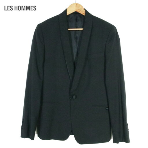 80%OFF 新品 レゾム LES HOMMES ジャケット48 MJK962 Mサイズ ブラック メンズ ウール×ポリエステル ストレッチ 1ボタン テーラード 二重ラペル ポルトガル製 H5SB70AC98