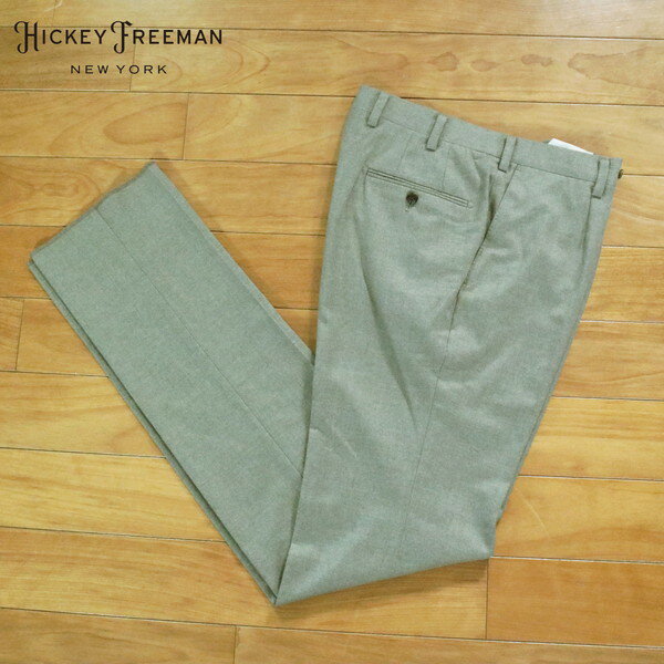 Rakuten - 80%OFF 新品 ヒッキーフリーマン Hickey Freeman パンツ 79 MPT3063 Mサイズ ライトカーキ スラックス ウール100% ビジネス 日本製 秋冬 002-55F