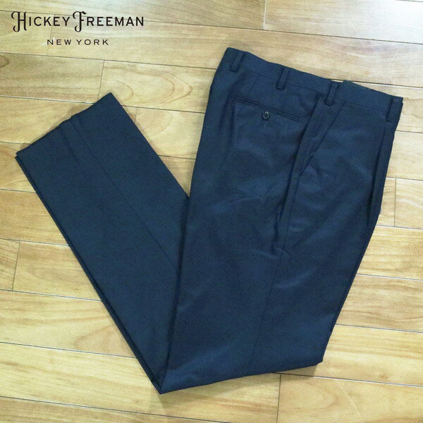 单缝褶 - 80%OFF 新品 ヒッキーフリーマン Hickey Freeman パンツ 88 MPT3066 LLサイズ ネイビー スラックス ウール100% ビジネス 日本製 最上級ライン ハンドメイド 秋冬 024-61F