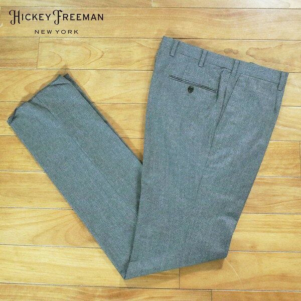 短靴型裤 - 80%OFF 新品 ヒッキーフリーマン Hickey Freeman パンツ 82 MPT3067 Lサイズ チャコールグレー スラックス ウール100% フラノ地 ビジネス 日本製 秋冬 012-55F