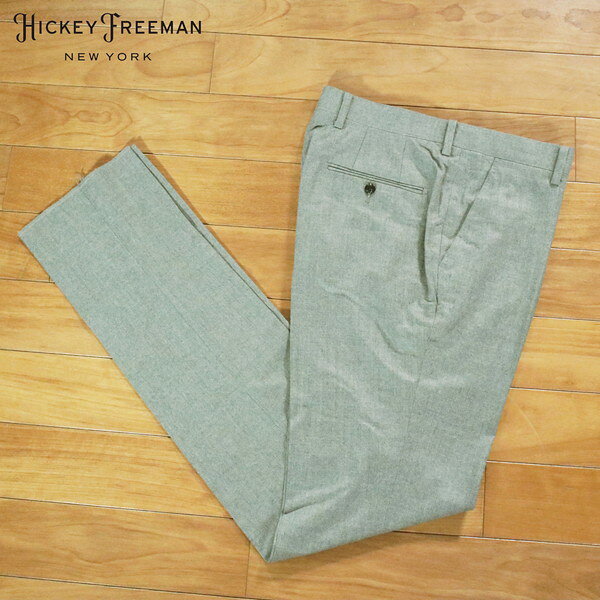 Rakuten - 80%OFF 新品 ヒッキーフリーマン Hickey Freeman パンツ 91 MPT3070 3Lサイズ グレーカーキ スラックス ウール100% ビジネス 日本製 秋冬 052-50F