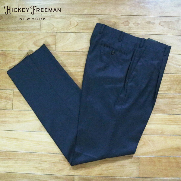 80%OFF 新品 ヒッキーフリーマン Hickey Freeman パンツ 88 MPT3075 LLサイズ ダークネイビー スラックス ウール100% ビジネス 日本製 最上級ライン ハンドメイド 秋冬 024-61F